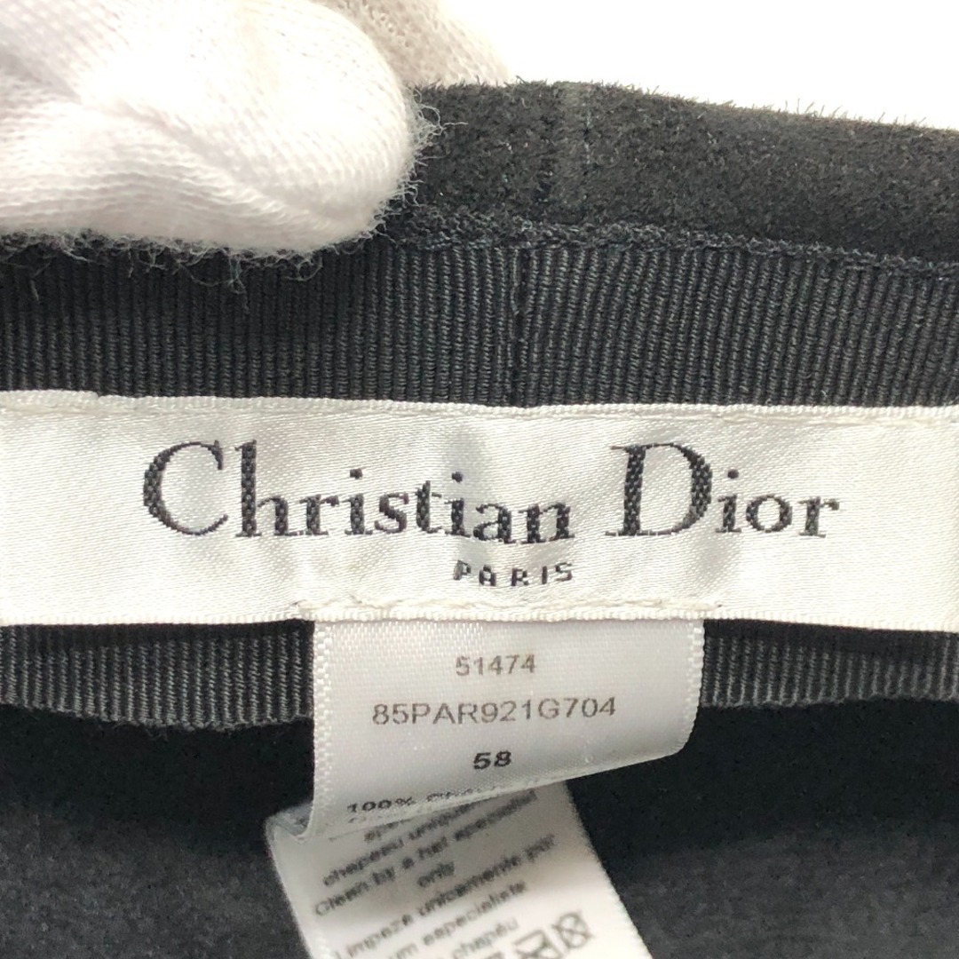 Dior(ディオール)のディオール Dior キャスケット 85PAR921G704 ロゴ キャップ ゴートスキン ブラック レディースの帽子(キャップ)の商品写真