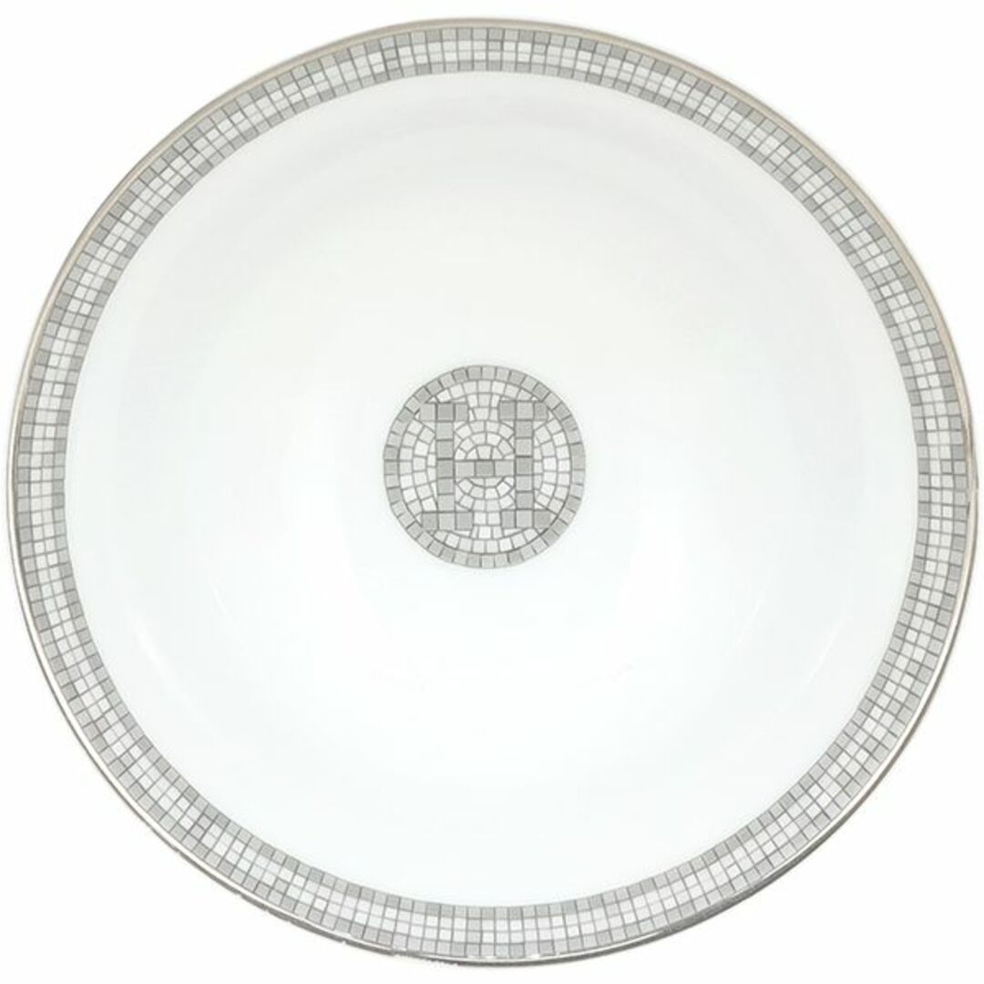 Hermes(エルメス)のエルメス スープボウル 11cm ペア 2枚セット モザイク ヴァンキャトル Mosaique au 24 soup bowl ポーセリン 磁器 食器 洋食器 お皿 プラチナ シルバー 新品 3257 インテリア/住まい/日用品のキッチン/食器(食器)の商品写真