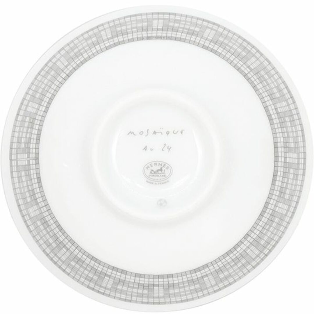 Hermes(エルメス)のエルメス スープボウル 11cm ペア 2枚セット モザイク ヴァンキャトル Mosaique au 24 soup bowl ポーセリン 磁器 食器 洋食器 お皿 プラチナ シルバー 新品 3257 インテリア/住まい/日用品のキッチン/食器(食器)の商品写真