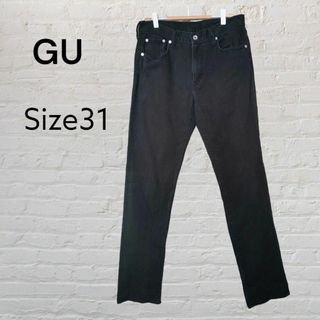 GU - GU ジーユー  ストレッチカラー  スリムパンツ　黒　31