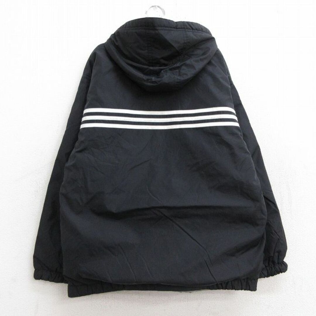 adidas(アディダス)の古着 アディダス adidas 長袖 ナイロン ジャケット パーカー キッズ ボーイズ 子供服 90年代 90s ワンポイントロゴ リバーシブル 黒他 ブラック 23jan10 キッズ/ベビー/マタニティのベビー服(~85cm)(シャツ/カットソー)の商品写真