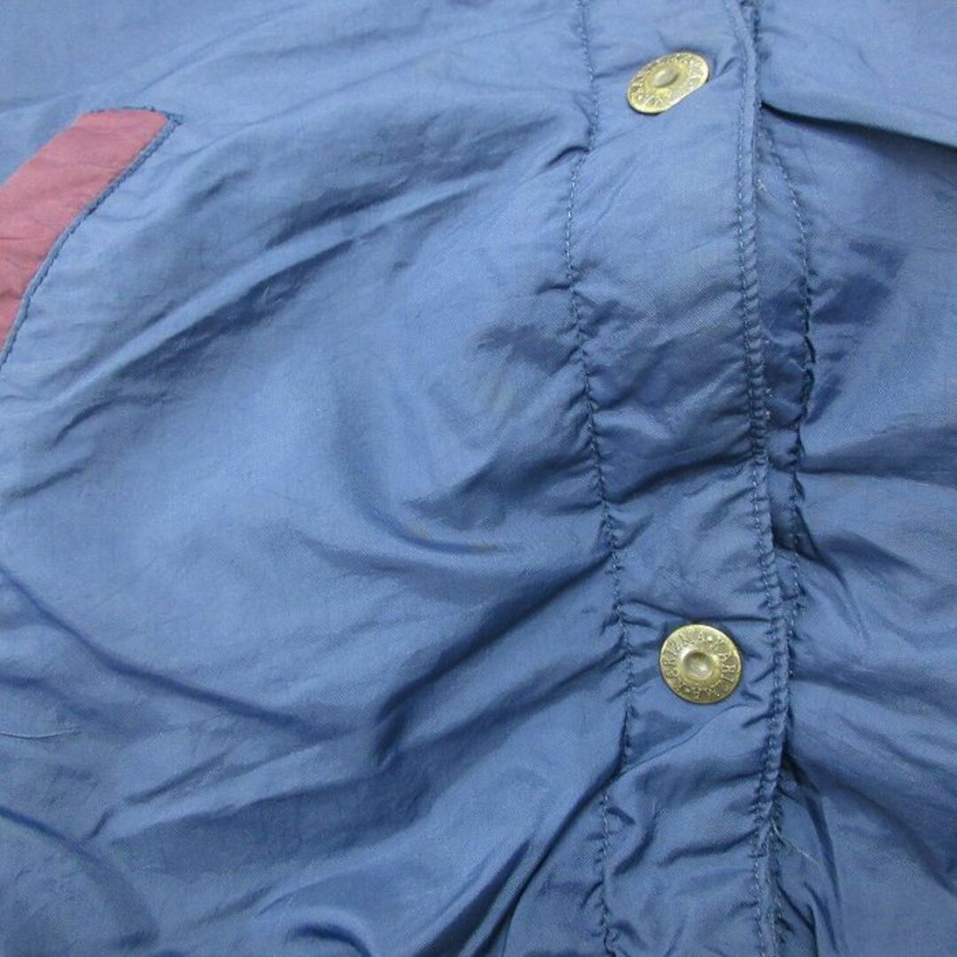 古着 長袖 ナイロン ジャケット パーカー レディース 90年代 90s マルチカラー リバーシブル 大きいサイズ 紺 ネイビー 23jan05 中古 アウター ウインドブレーカー レディースのジャケット/アウター(ロングコート)の商品写真