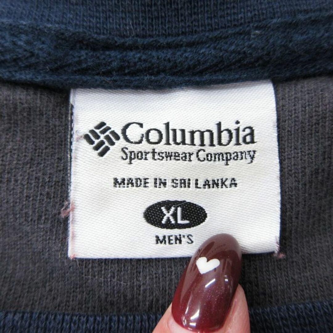 Columbia(コロンビア)のXL★古着 コロンビア COLUMBIA 長袖 ビンテージ Tシャツ メンズ 00年代 00s ワンポイントロゴ 大きいサイズ コットン クルーネック 紺 ネイビー 23jan12 中古 メンズのトップス(Tシャツ/カットソー(半袖/袖なし))の商品写真