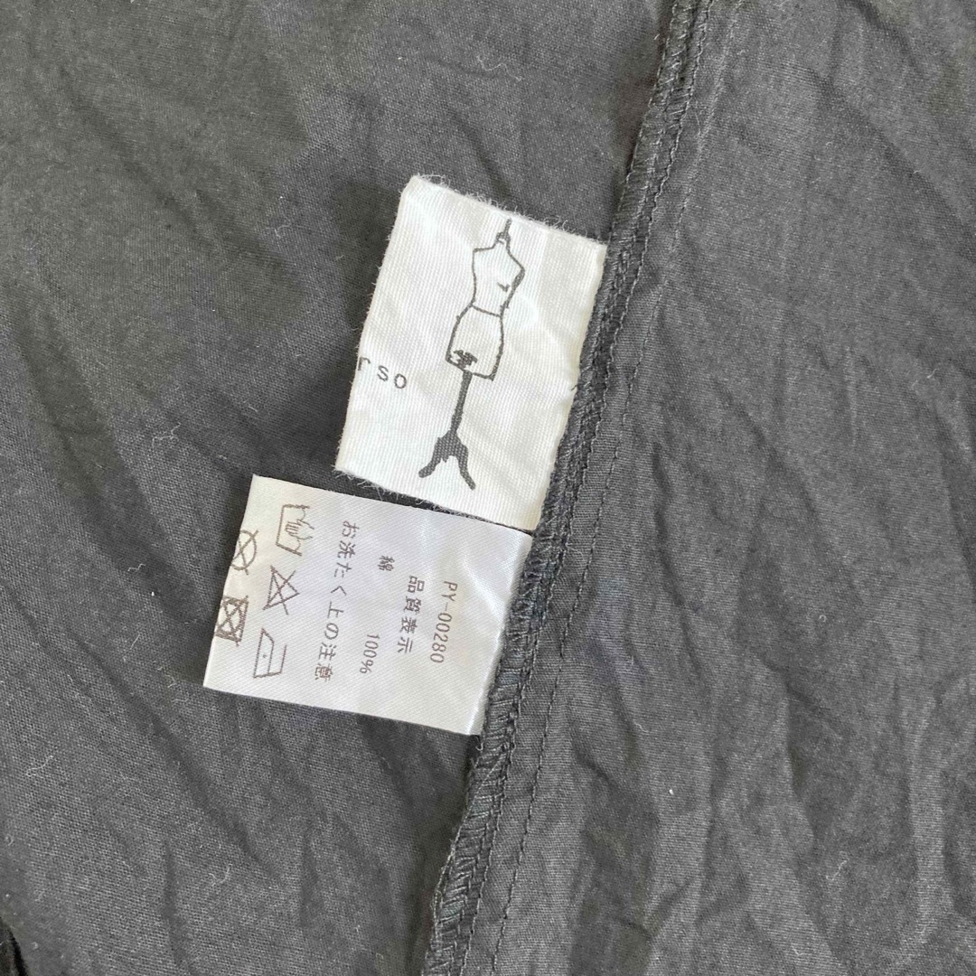 antiqua(アンティカ)のantiqua アンティカ シワ加工 ロングシャツ ワンピース ブラック レディースのワンピース(ロングワンピース/マキシワンピース)の商品写真