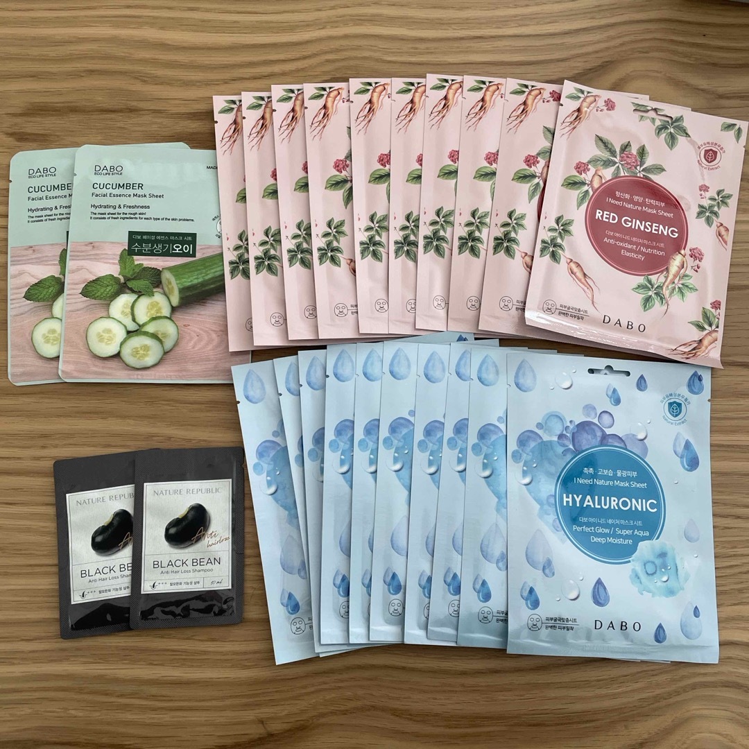 韓国コスメ DABO フェイスパック　10枚×2セット　２枚✖️1セット　 コスメ/美容のスキンケア/基礎化粧品(パック/フェイスマスク)の商品写真