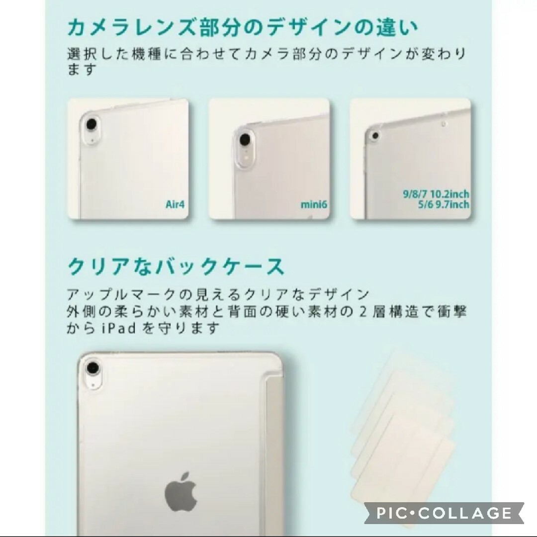 iPad(アイパッド)の【新品、未使用】AQUA iPadケース　10.2インチ　第9/ 8/ 7世代 スマホ/家電/カメラのスマホアクセサリー(iPadケース)の商品写真