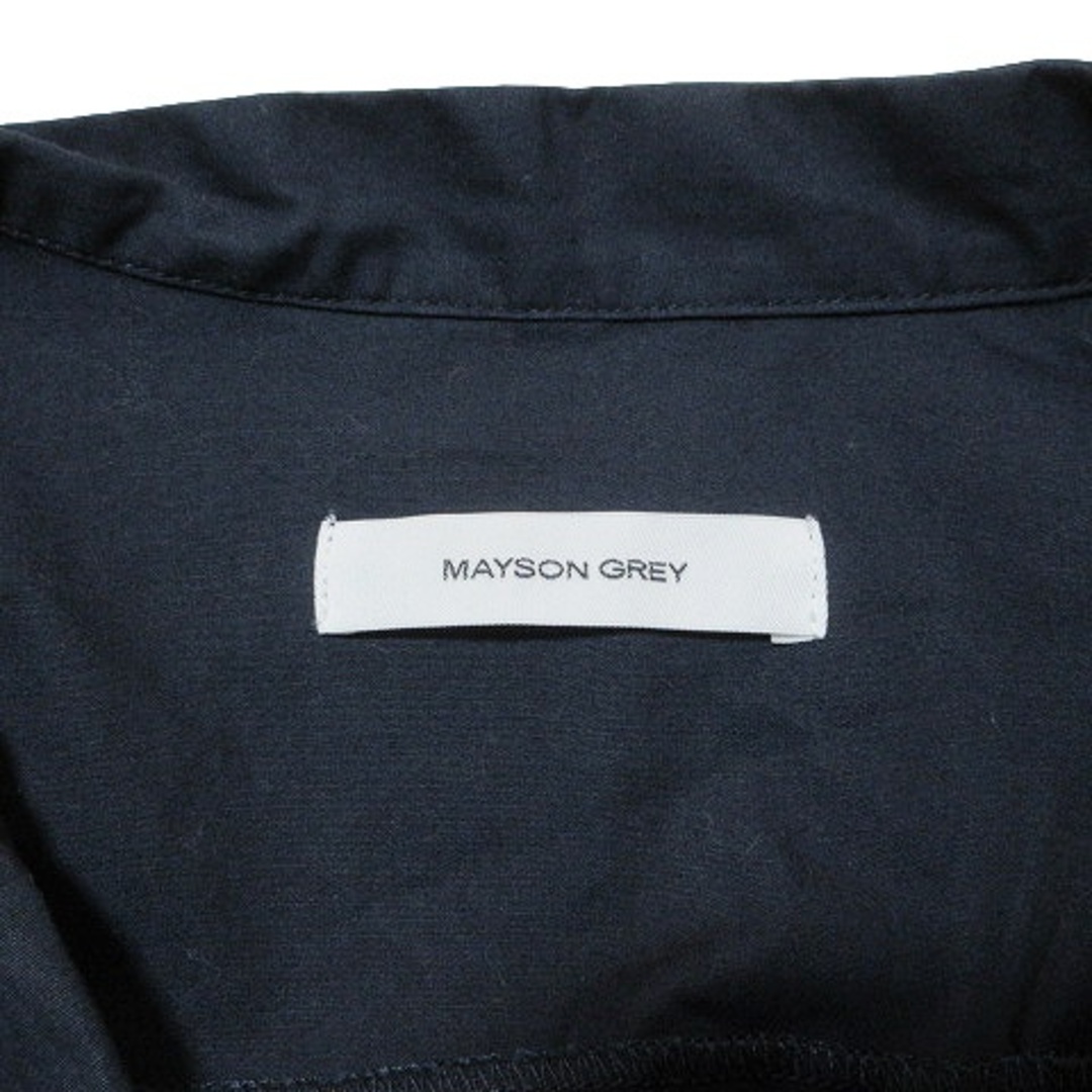 MAYSON GREY(メイソングレイ)のメイソングレイ マオカラー袖パフシャツ ブラウス 半袖 ネイビー ■GY31 レディースのトップス(シャツ/ブラウス(半袖/袖なし))の商品写真