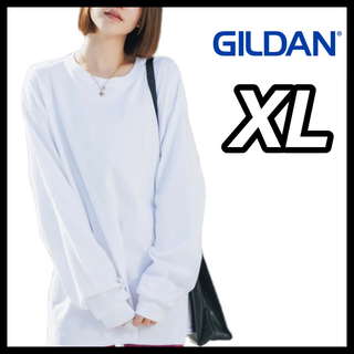 ギルタン(GILDAN)の新品未使用 ギルダン 6oz ウルトラコットン 無地長袖Tシャツ 白 XL(Tシャツ/カットソー(七分/長袖))
