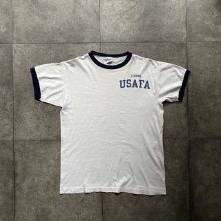 チャンピオン(Champion)の80s チャンピオン リンガーtシャツ USA製 USAFA 染み込みプリント(Tシャツ/カットソー(半袖/袖なし))