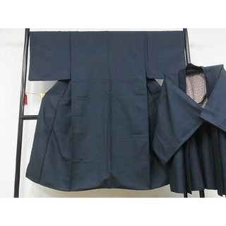 平和屋-こころ店■男性　紬　アンサンブル　亀甲文様　正絹　逸品　B-zg9252(着物)