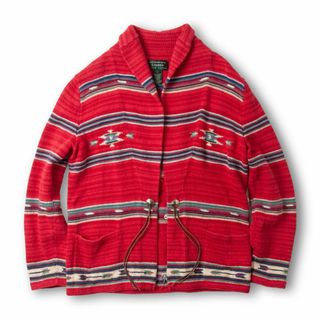 ラルフローレン(Ralph Lauren)のL 90s LAUREN コットン ハンドニット カーディガン ラルフローレン(カーディガン)