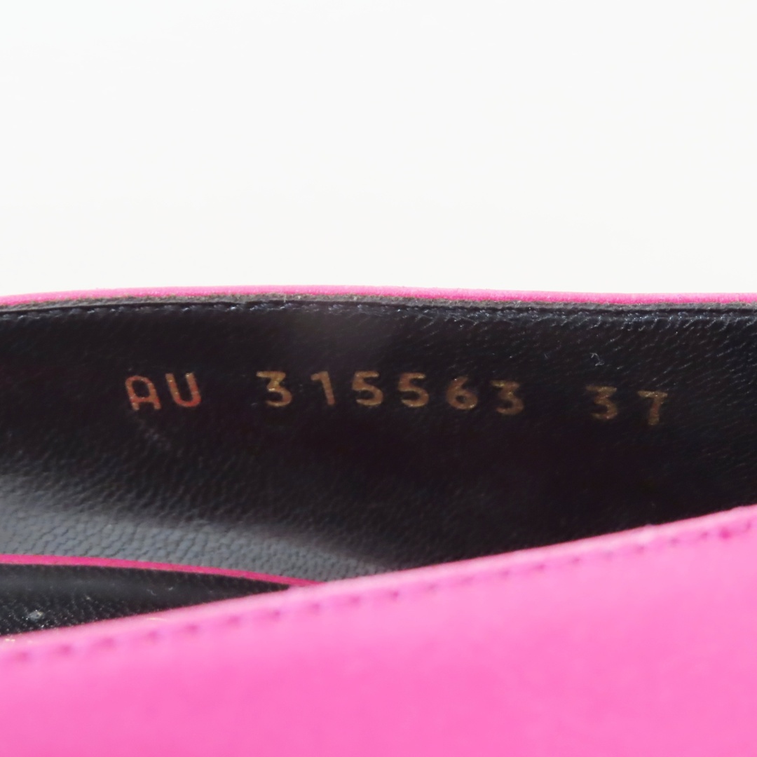 M03 SAINT LAURENT サンローラン オープントゥ レザー パンプス 37 ピンク レディースの靴/シューズ(ハイヒール/パンプス)の商品写真