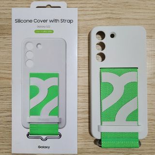 サムスン(SAMSUNG)のSamsung Galaxy S22 シリコンカバー ストラップ付き ホワイト(Androidケース)