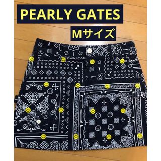 PEARLY GATES - 美品　パーリーゲイツ　ゴルフスカート　Mサイズ　バンダナ柄　ニコちゃん刺繍