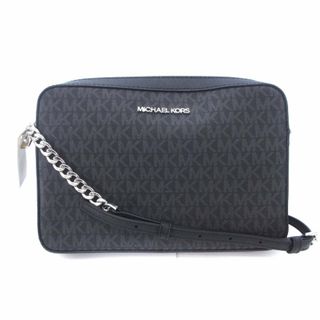 マイケルコース(Michael Kors)のマイケルコース ショルダーバッグ クロスボディ チェーン ロゴ 総柄 PVC 黒(ショルダーバッグ)