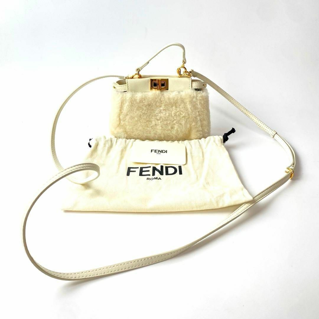 FENDI(フェンディ)のフェンディ FENDI 2way ミニピーカブー ショルダー ハンドバッグ ボア レディースのバッグ(ショルダーバッグ)の商品写真