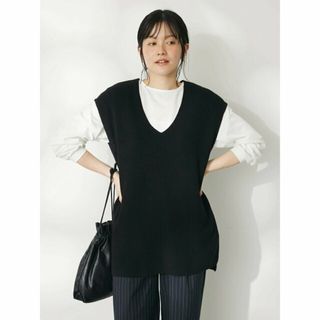 クラフトスタンダードブティック(CRAFT STANDARD BOUTIQUE)の【ブラック】【2点セット】片畦ニットベスト+ロンTEE/24SS(ニット/セーター)