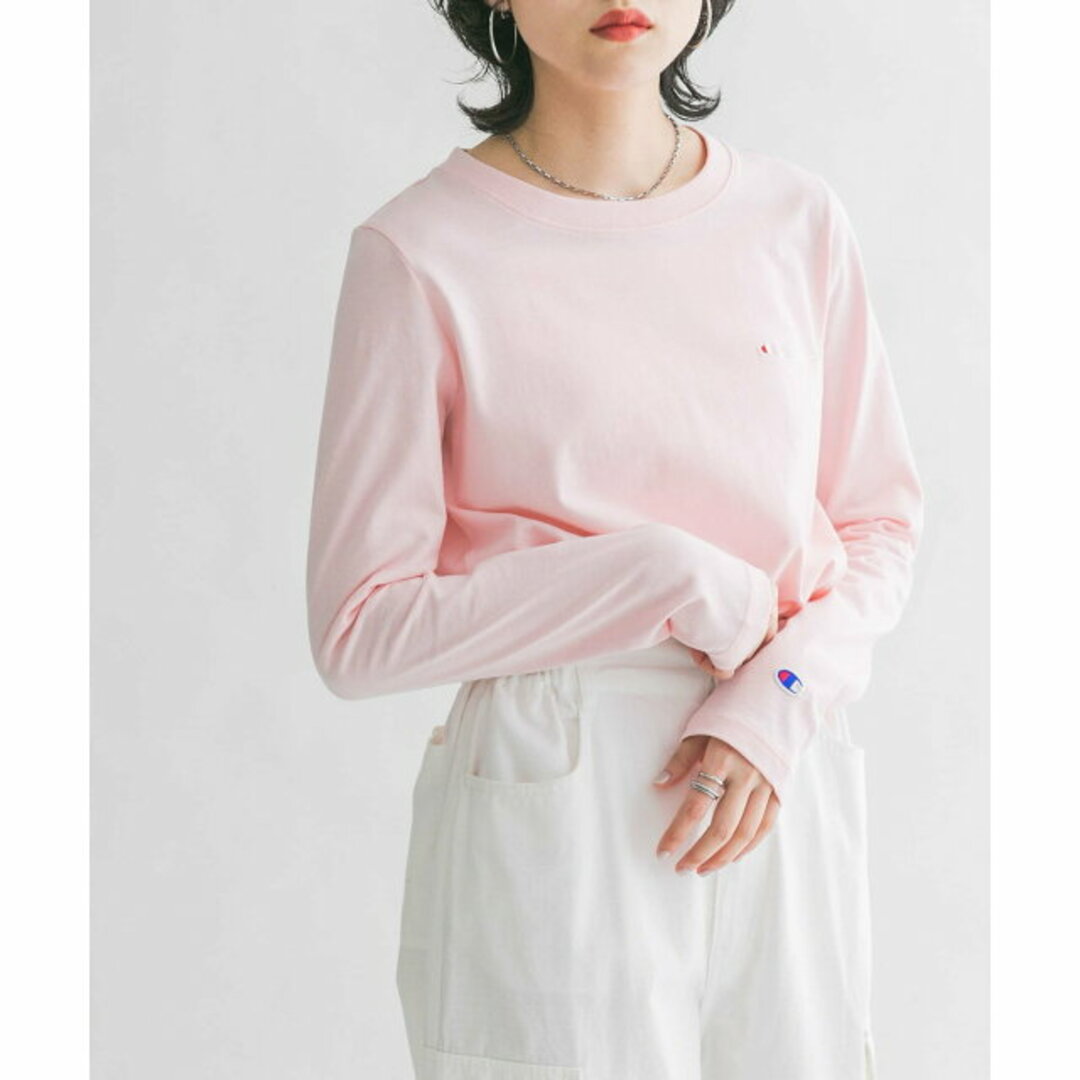 KBF(ケービーエフ)の【PALE PINK】Champion LONG SLEEVE T-SHIRTS レディースのトップス(カットソー(長袖/七分))の商品写真