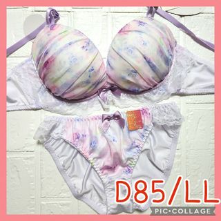 新品未使用 ブラジャーショーツセット D85/LL 932700 パープル(ブラ&ショーツセット)