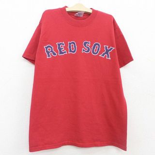 マジェスティック(Majestic)の古着 マジェスティック 半袖 ビンテージ Tシャツ キッズ ボーイズ 子供服 00年代 00s MLB ボストンレッドソックス ダスティンペドロウィア コットン クルーネック 赤 レッド メジャーリーグ ベースボール 野球 22may13(シャツ/カットソー)