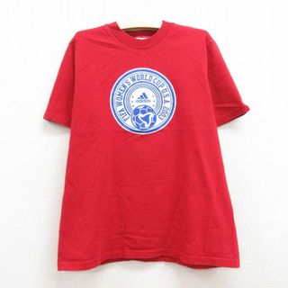 adidas - 古着 アディダス adidas 半袖 ビンテージ Tシャツ キッズ ボーイズ 子供服 00年代 00s FIFAワールドカップ サッカー コットン クルーネック 赤 レッド 22jun17