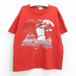 古着 ナイキ NIKE 半袖 ビンテージ Tシャツ キッズ ボーイズ 子供服 00年代 00s MLB シンシナティレッズ ブランドンフィリップス コットン クルーネック 赤 レッド メジャーリーグ ベースボール 野球 22jun28