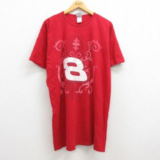 古着 半袖 ビンテージ Tシャツ ワンピース レディース 00年代 00s デイルアーンハートジュニア 8 ロング丈 コットン クルーネック 赤 レッド 22jun14 中古(ミニワンピース)