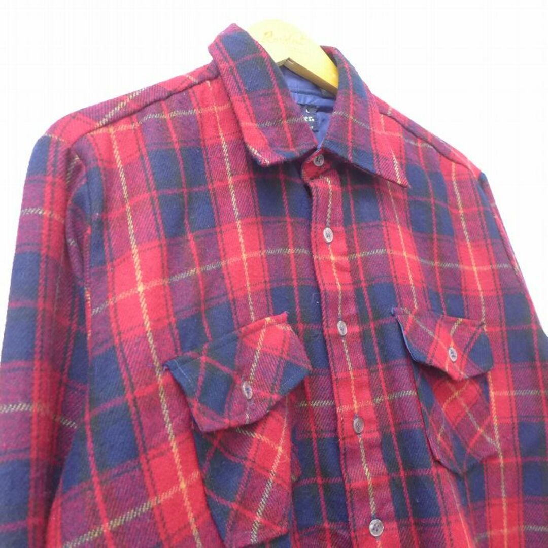 XL★古着 長袖 シャツ メンズ 90年代 90s 赤他 レッド チェック 22apr08 中古 トップス メンズのトップス(シャツ)の商品写真