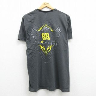 L★古着 半袖 Tシャツ メンズ JRモータースポーツ NASCAR デイルアーンハートジュニア 88 クルーネック グレー 22mar30 中古(Tシャツ/カットソー(半袖/袖なし))