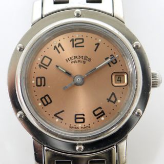 エルメス(Hermes)の【HERMES】エルメス クリッパー SS×クォーツ ピンク文字盤 CL4.210/br3622kt(腕時計)