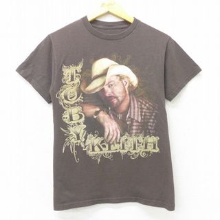 S★古着 半袖 ロック バンド Tシャツ メンズ トビーキース クルーネック こげ茶 ブラウン 22mar17 中古(Tシャツ/カットソー(半袖/袖なし))