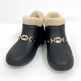 グッチ(Gucci)の【GUCCI】グッチ ボアブーツ インターロッキングG ラバー×ウールライニング 627890/hm10249tg(ブーツ)