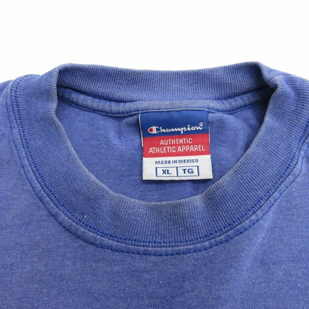 Champion(チャンピオン)のXL★古着 チャンピオン champion ノースリーブ Tシャツ メンズ ワンポイントロゴ 大きいサイズ クルーネック 紫 パープル 霜降り 22may27 中古 メンズのトップス(タンクトップ)の商品写真