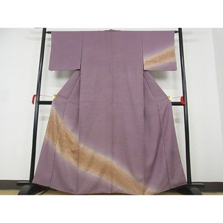 平和屋-こころ店■訪問着　市松文様　暈し染　金彩　西武扱い　着丈160.5cm　裄丈63cm　正絹　逸品　1B-wt2187(着物)