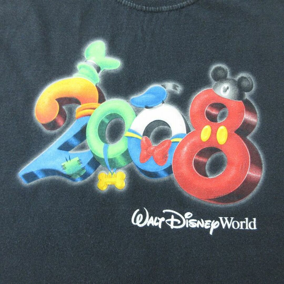 Disney(ディズニー)のL★古着 ビンテージ ノースリーブ Tシャツ メンズ 00年代 00s ディズニー DISNEY コットン クルーネック 黒 ブラック 22jun15 中古 メンズのトップス(タンクトップ)の商品写真