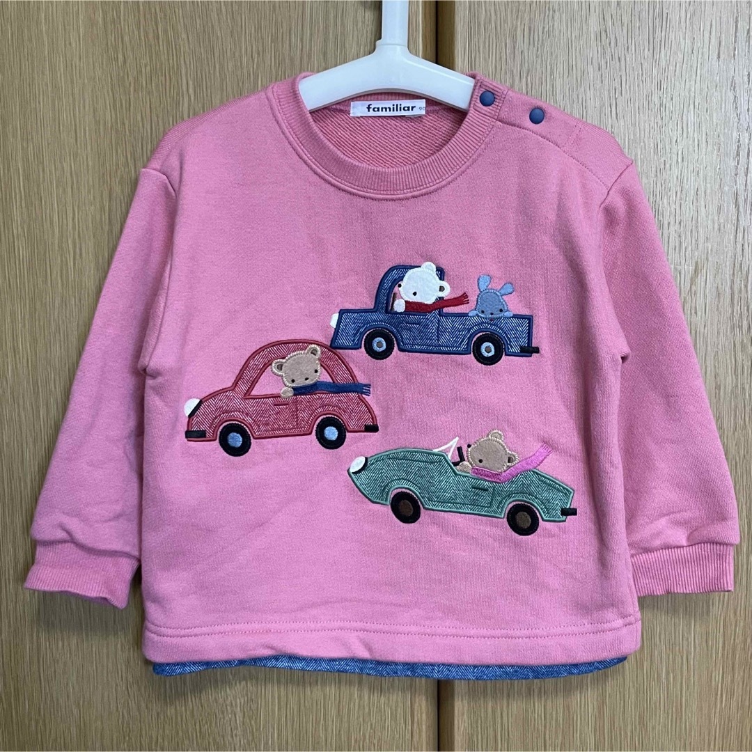 familiar(ファミリア)のファミリア　トレーナー　ピンク　90 キッズ/ベビー/マタニティのキッズ服男の子用(90cm~)(Tシャツ/カットソー)の商品写真