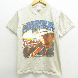 M★古着 半袖 ビンテージ ロック バンド Tシャツ メンズ 00年代 00s ケニーチェズニー コットン クルーネック 薄ベージュ カーキ 22jun08 中古(Tシャツ/カットソー(半袖/袖なし))