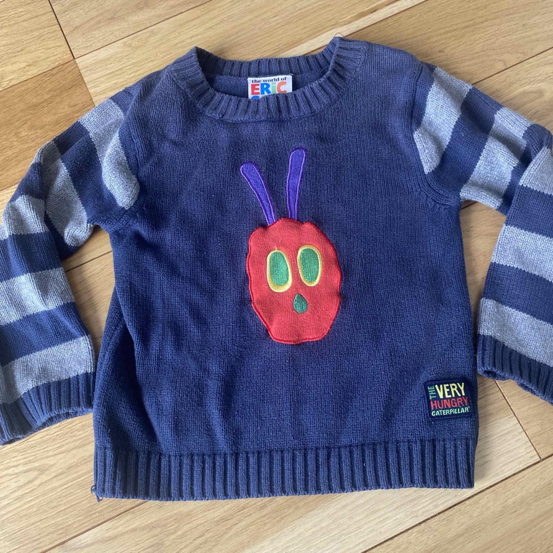 エリックカール　はらぺこあおむし　ボーダー柄　セーター　95 キッズ/ベビー/マタニティのキッズ服男の子用(90cm~)(ニット)の商品写真