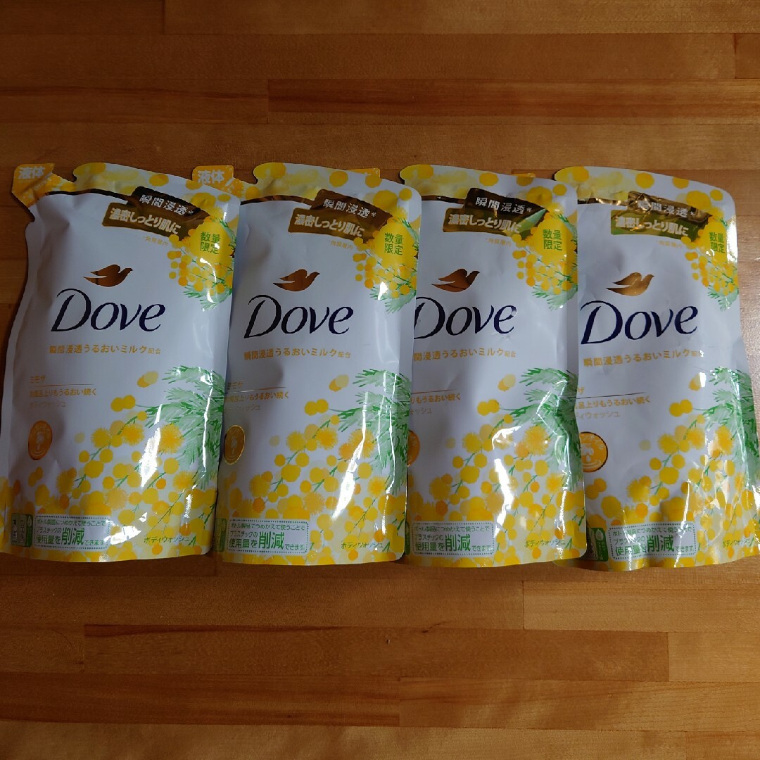 Dove（Unilever）(ダヴ)のDove(ダヴ)液体ボディウォッシュ 限定ミモザの香り 4個セット コスメ/美容のボディケア(ボディソープ/石鹸)の商品写真