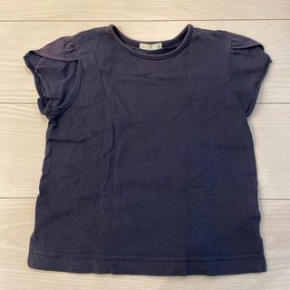 ジーユー(GU)の【GU】チューリップショルダーネイビーTシャツ【110サイズ】(Tシャツ/カットソー)