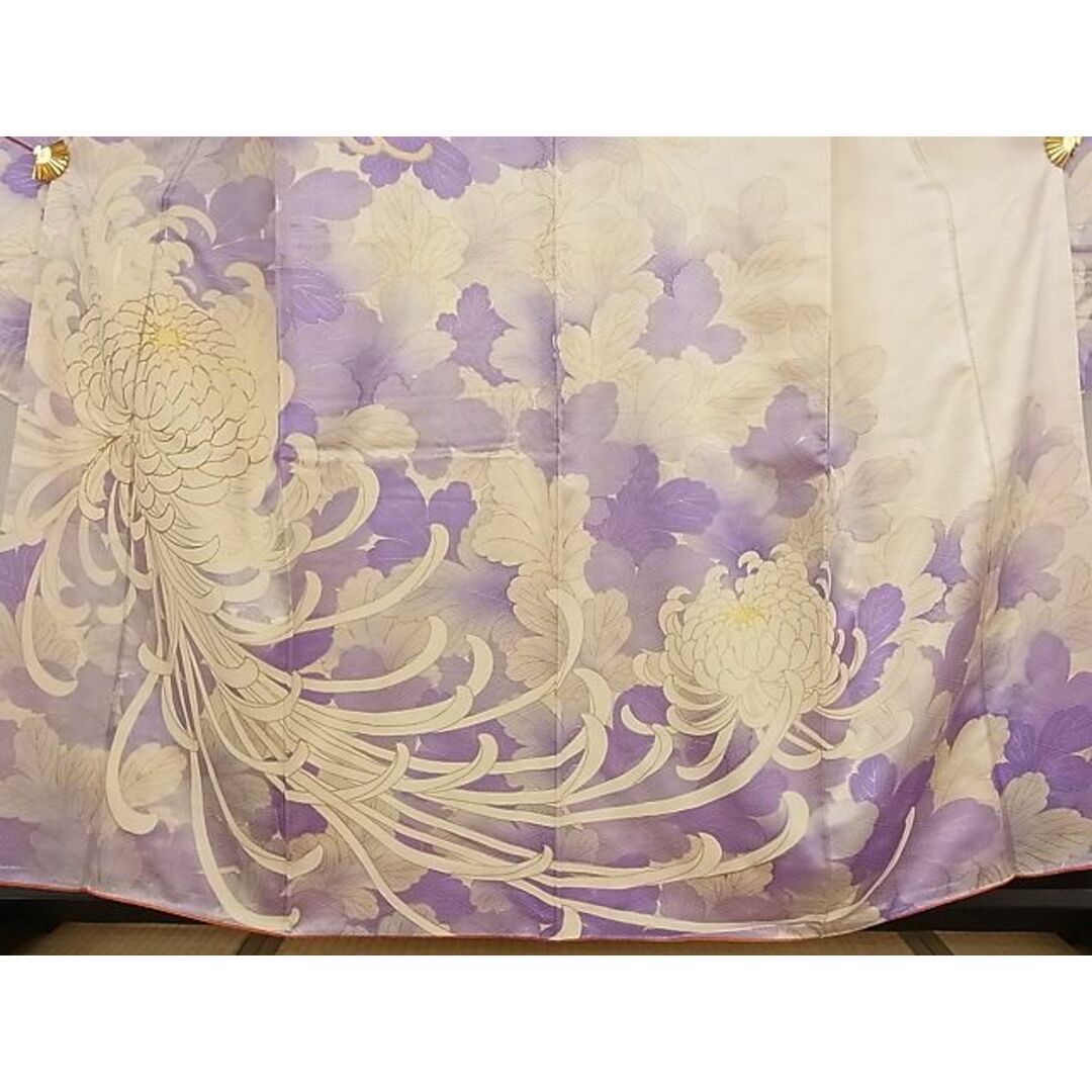 平和屋-こころ店■豪華振袖　駒刺繍　乱菊　金彩　着丈156cm　裄丈65.5cm　正絹　逸品　A-ja6043 レディースの水着/浴衣(振袖)の商品写真