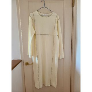 シマムラ(しまむら)のワンピース　白　クリーム色　XL(ひざ丈ワンピース)