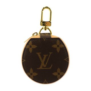 ルイヴィトン(LOUIS VUITTON)のLOUIS VUITTON ルイ ヴィトン  エテュイ イヤホン キーホルダー GI0495 モノグラムキャンバス レザー  ブラウン ゴールド金具  イヤフォンケース 小物入れ ビトン 【本物保証】(キーホルダー)