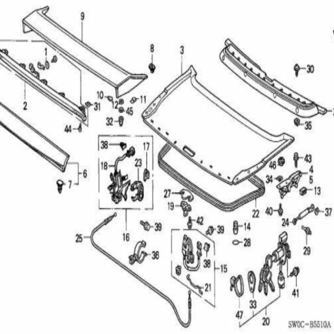 ホンダ(ホンダ)のホンダ NSX R ステーASSY トランクオープナー 自動車/バイクの自動車(車種別パーツ)の商品写真