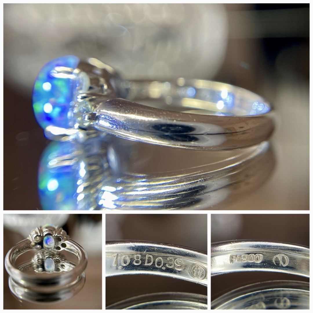 『専用です』天然無処理 ウォーターオパール ダイヤモンド リング計1.47ct レディースのアクセサリー(リング(指輪))の商品写真