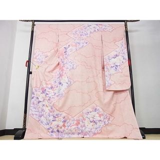 平和屋-こころ店■豪華振袖　絞り　草花文　金彩　ロング丈　着丈175cm　裄丈65.5cm　正絹　逸品　A-ja5942(振袖)