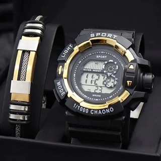新品 SPROT WATCH デジタルウォッチ メンズ腕時計 ブラック＆ゴールド(腕時計(デジタル))