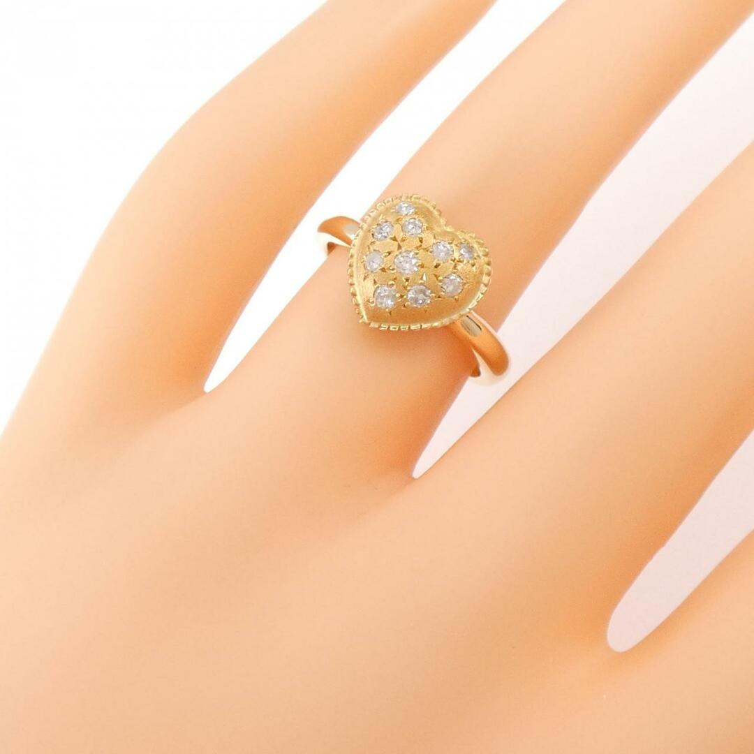 K18PG ハート ダイヤモンド リング 0.20CT レディースのアクセサリー(リング(指輪))の商品写真