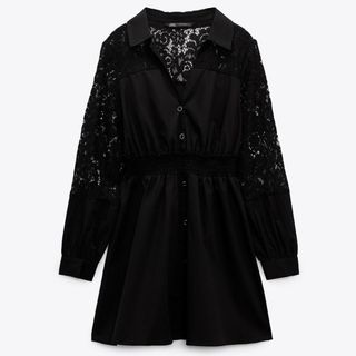 ザラ(ZARA)のZARA ザラ　ワンピース　レース　ブラック　シャツ　ジャケット　ブラウス(ひざ丈ワンピース)