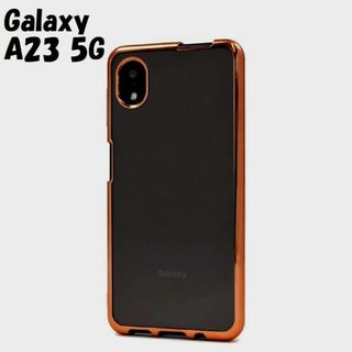 ギャラクシー(Galaxy)のGalaxy A23 5G：メタリックバンパー 背面クリア ケース★ピンク 桃(Androidケース)